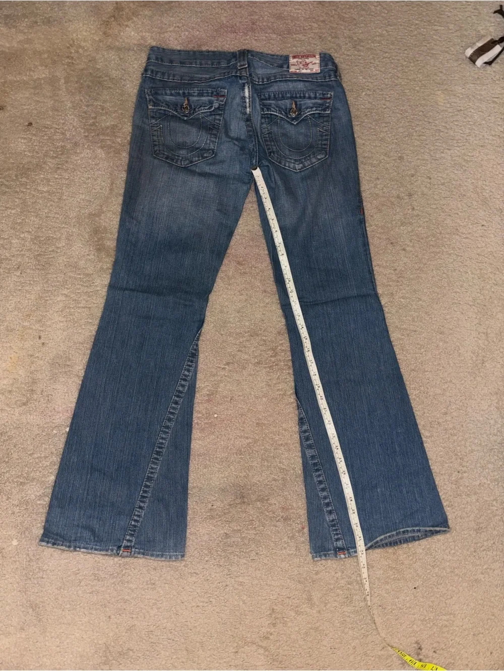 True Religion Joey Blue Denim Jeans Row Seat W 30 L 32 Actual 32”x32”